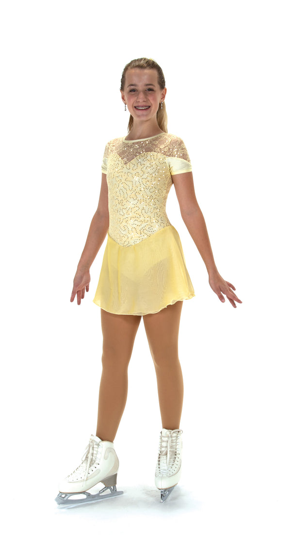 Jerry's Softly Sequins #528 Skating Dress - Soft Yellow