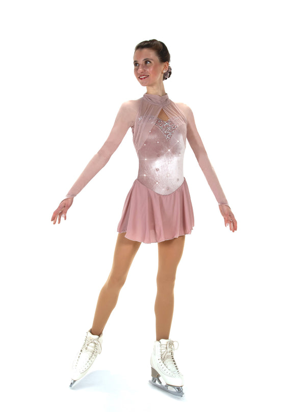 Jerry's Ready to Ship Gathering Glamour #538 Beaded Skating Dress - Blush