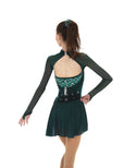 Jerry's Ready to Ship Gathering Glamour #538 Beaded Skating Dress - Pine Green