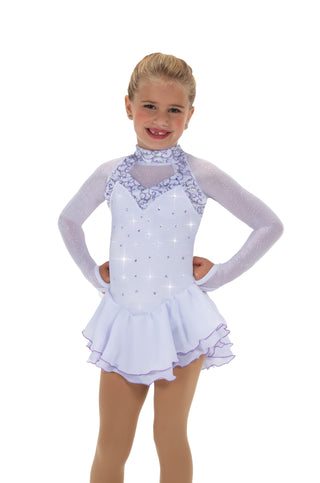 Jerry's Knight #605 Beaded Skating Dress - White