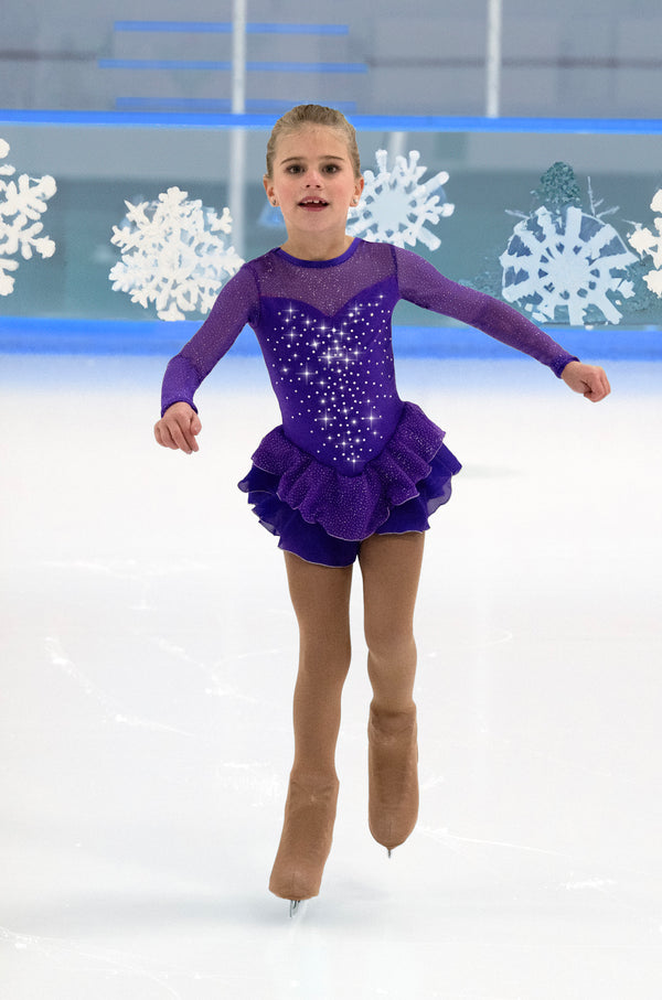 Jerry's Crystal Kisses #614 Beaded Skating Dress - Purple