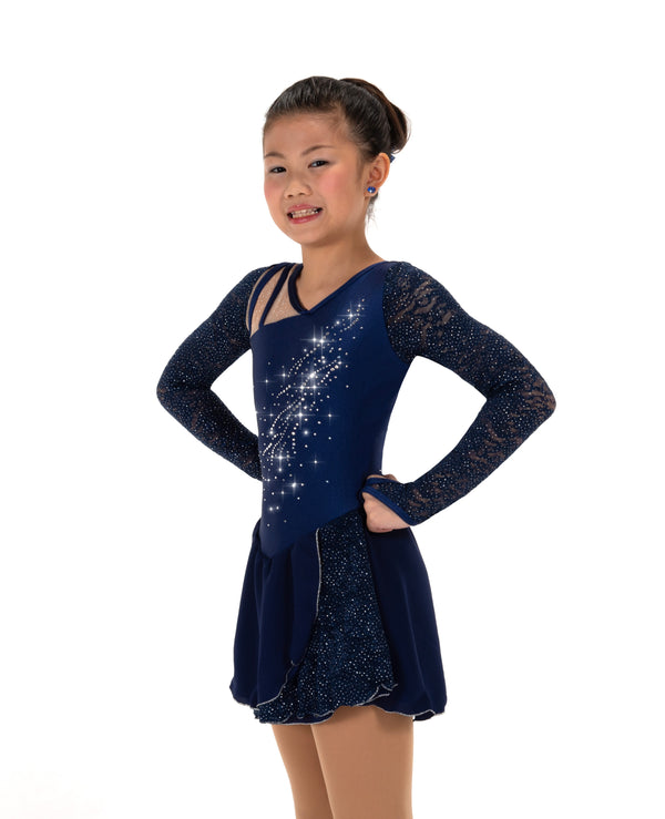 Jerry's Ready to Ship Side Glide #617 Beaded Skating Dress - Navy Blue