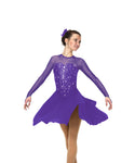 Solitaire Sweetheart Dance Beaded Skating Dress - Purple