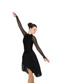 Solitaire High Neck Dance Unbeaded Skating Dress - Black