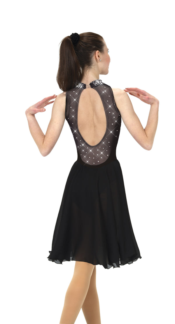 Solitaire Ready to Ship Keyhole Dance Unbeaded Skating Dress - Black