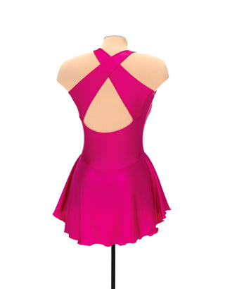 Solitaire Tapered Cut Unbeaded Skating Dress - Rose Pink