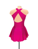 Solitaire Tapered Cut Beaded Skating Dress - Rose Pink