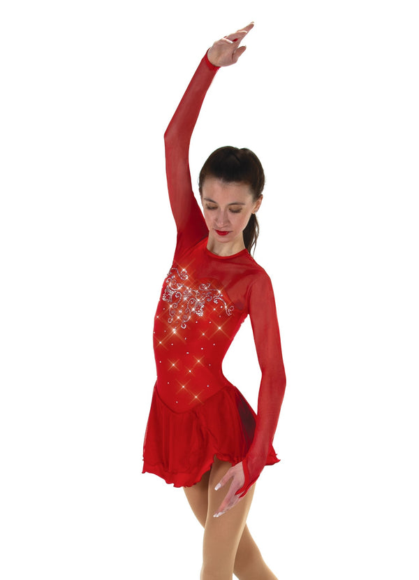 Solitaire Sweetheart Fancy Beaded Skating Dress - 6 Colors