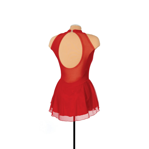 Solitaire Ready to Ship Keyhole Unbeaded Skating Dress - Red