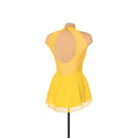 Solitaire Ready to Ship Keyhole Unbeaded Skating Dress - Yellow