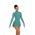 Solitaire Ready to Ship Classic High Neck Unbeaded Skating Dress - Gulf