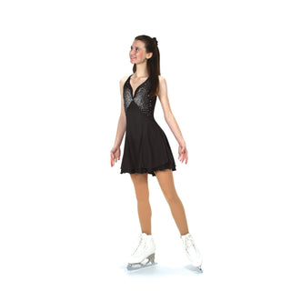 Solitaire Ready to Ship Empire Super Beaded Skating Dress - Black