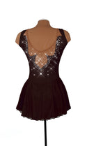 Solitaire Fancy Cutwork Beaded Skating Dress - Black