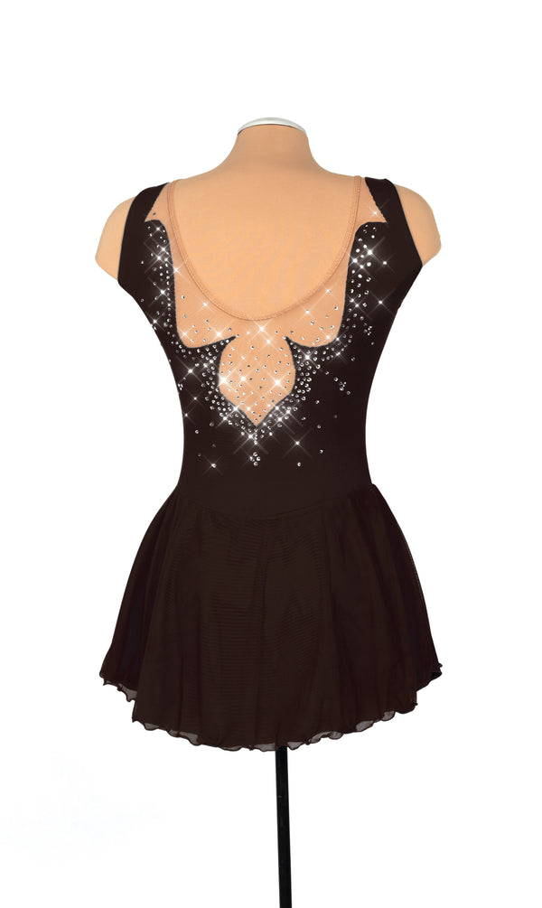 Solitaire Fancy Cutwork Unbeaded Skating Dress - Black