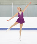 Solitaire Fancy Cutwork Beaded Skating Dress - Orchid