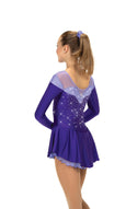 Solitaire Shaded Sweetheart Beaded Skating Dress - Damson Plum