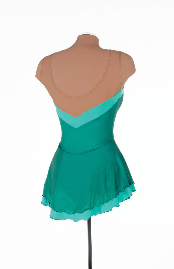 Solitaire Mesh Overlay Unbeaded Skating Dress - Aspen