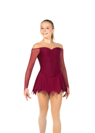 Solitaire Icicle Hem Ubeaded Skating Dress - Wine