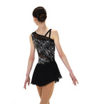 Solitaire Mesh Inset Beaded Skating Dress - Black