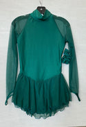 Solitaire Classic High Neck Skating Dress - Hunter Green