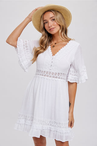 Ready to Ship White Lace Dress