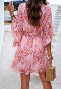 Ready to Ship Pink Wrap Dress