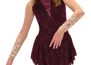 Jerry's Daybreak #546 Beaded Skating Dress - Wine Glow