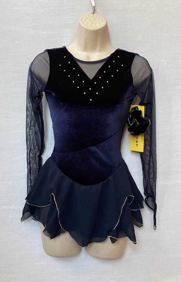 Jerry's Ready to Ship  Demi-Pointe #85 Beaded Skating Dress - Navy