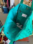 Ready to Ship Cable Knit Tote Bag - Emerald