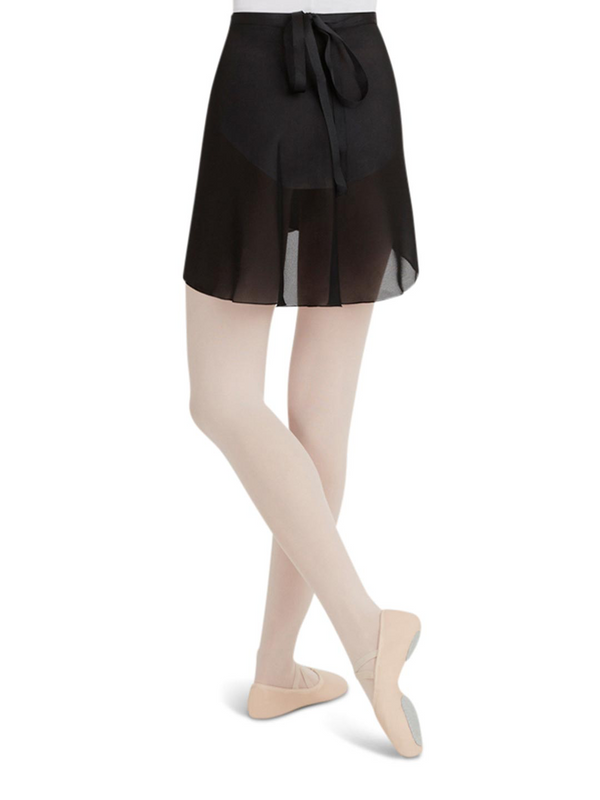 Capezio Ready to Ship Black Georgette Wrap Skirt