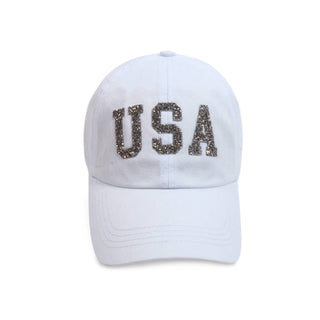 Ready to Ship White USA Ballcap