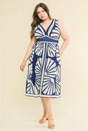 Ready to Ship Blue Print Curvy Dress