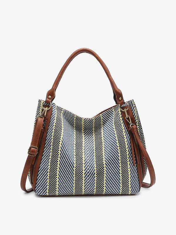 Ready to Ship Navy Stripe Shoulder Bag