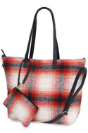 Ready to Ship Buffalo Plaid Tote Bag - Red