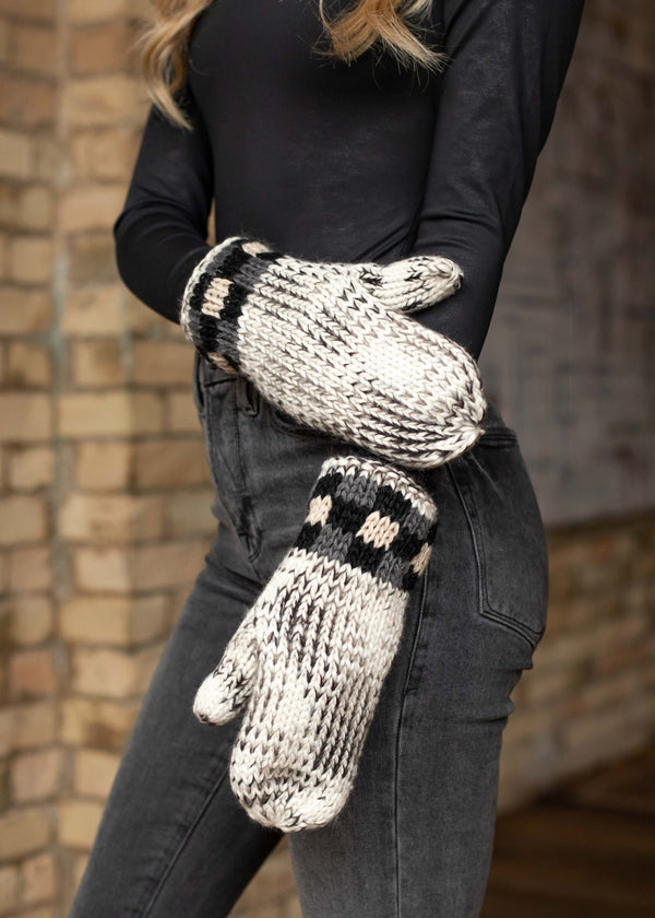 Heather Grey Knit Mittens