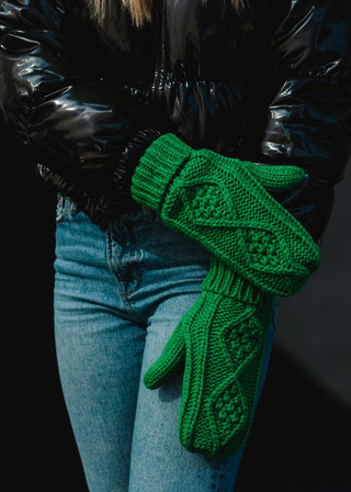 Emerald Knit Mittens