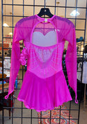 Solitaire Ready to Ship Sweetheart Super Beaded Skating Dress - Bright Pink