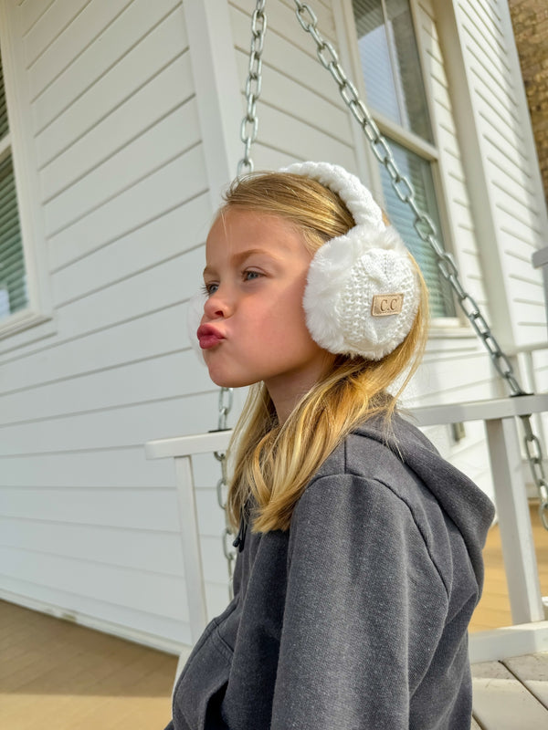 CC Beanie Ready to Ship Sherpa Kid’s Earmuffs - Rose