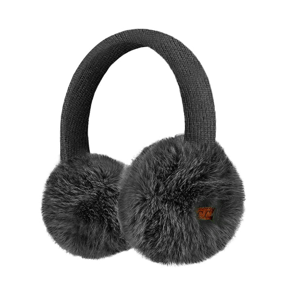 CC Beanie Ready to Ship Faux Mink Earmuffs - Black