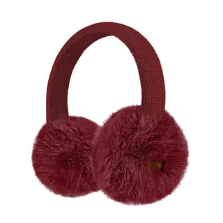 CC Beanie Ready to Ship Faux Mink Earmuffs - Burgundy