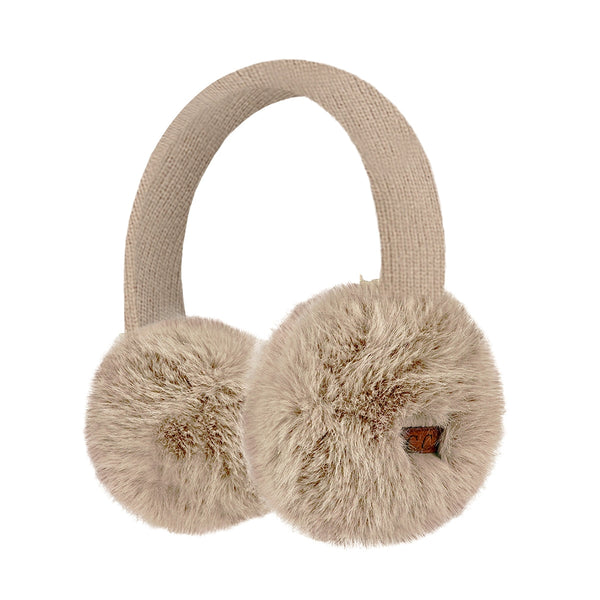 CC Beanie Ready to Ship Faux Mink Earmuffs - Camel