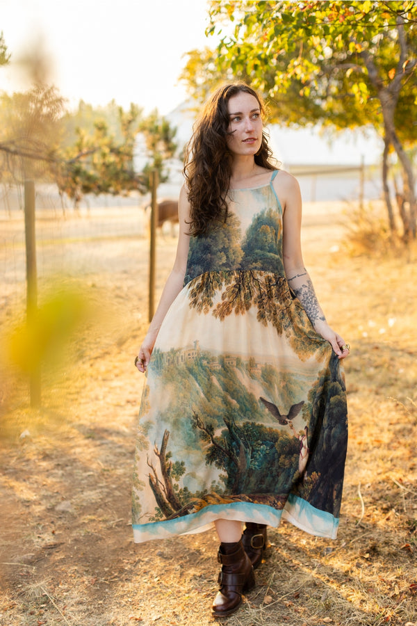 Ready to Ship Awakening Bohéme Landscape Slip Dress