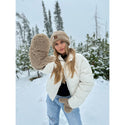 CC Beanie Ready to Ship Sherpa Convertible Mittens - Grey