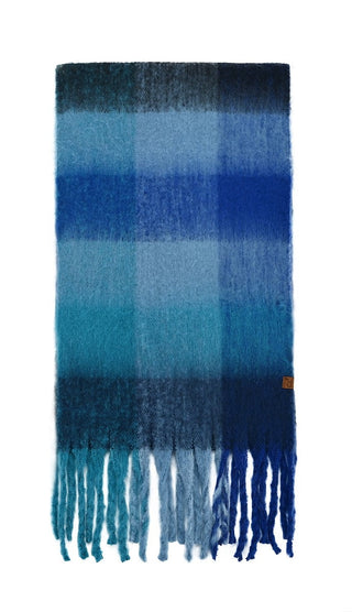 Ready to Ship Plaid Scarf - Blue