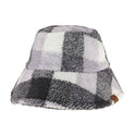 CC Beanie Ready to Ship Sherpa Bucket Hat - Grey Plaid