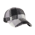 Ready to Ship Sherpa Winter Ball Cap - Grey Plaid