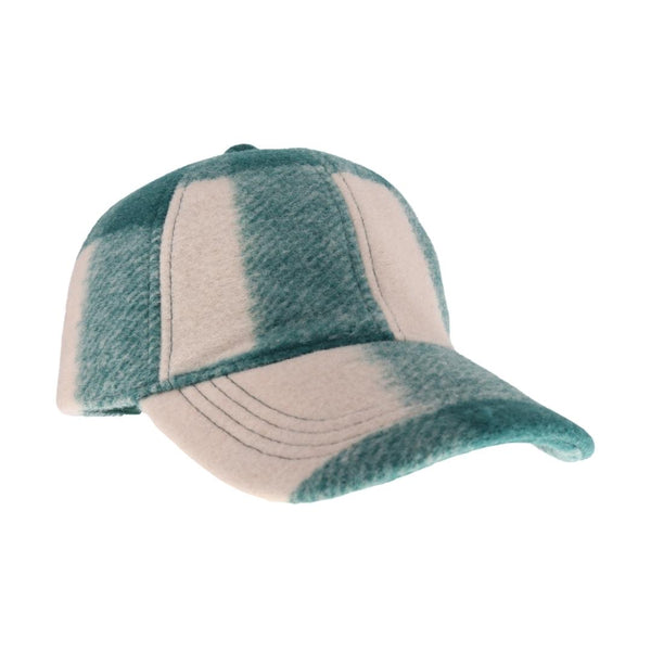 Ready to Ship Winter Ball Cap - Green Plaid