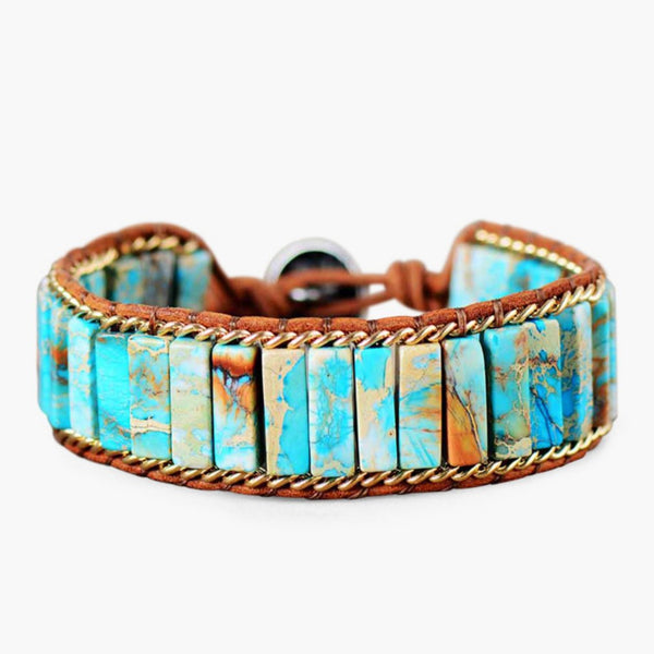 Ready to Ship Turquoise Jasper Energy Cuff Bracelet