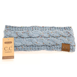 CC Beanie Ready to Ship Flecked Fuzzy Lined Headband - Denim