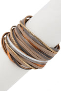 Saachi Ready to Ship Multi Strand Bracelet - Brown